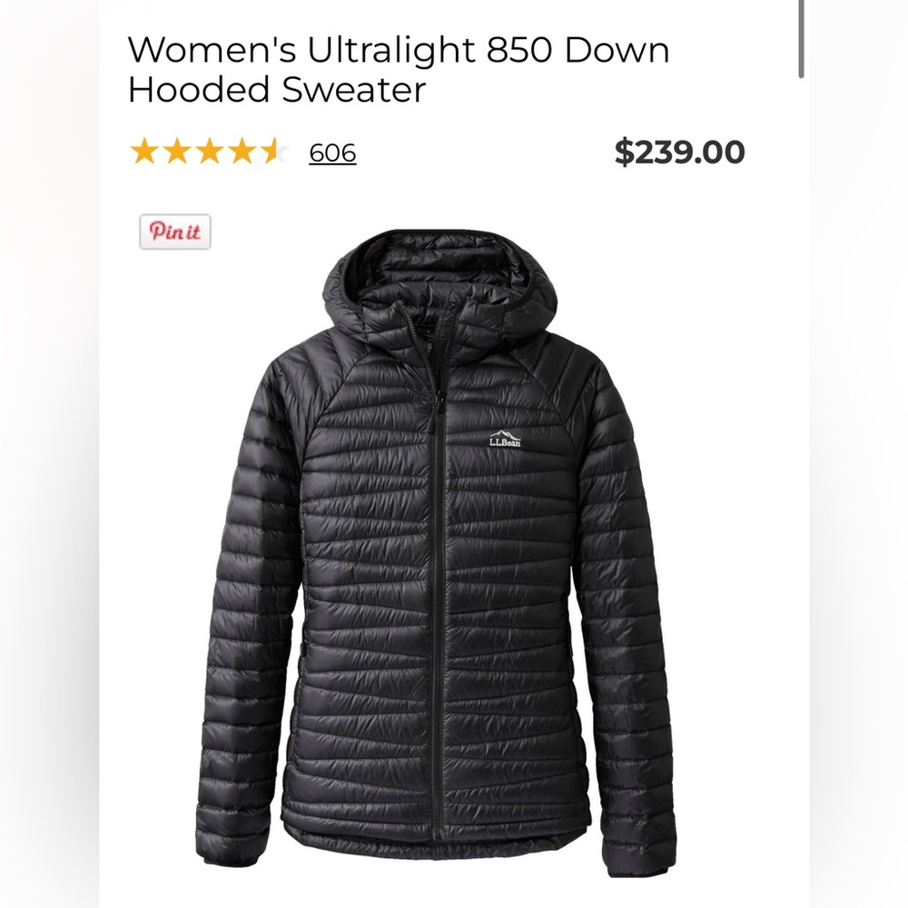 L.L.Bean Women's Ultralight 850 Down Hooded Sweater